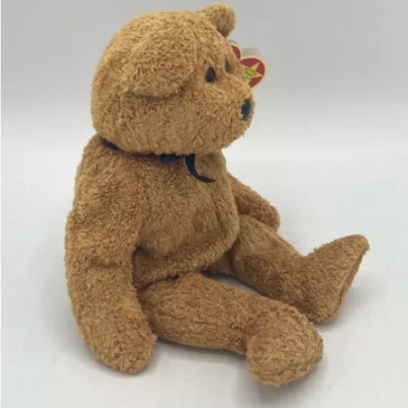 *FUZZ Tan Terry Bear, TY Beanie Babies, Rare, Tag Errors, 1998, Vintage - Picture 4 of 11